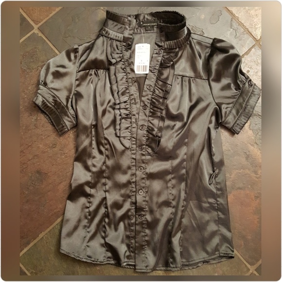 Silky button down blouse - Picture 1 of 3
